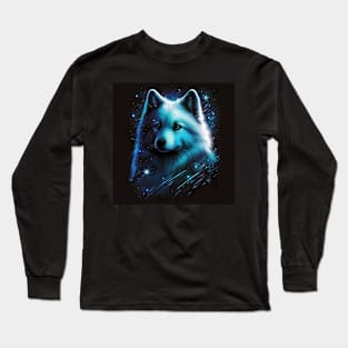 Shiny Blue Samoyed Long Sleeve T-Shirt